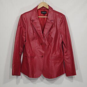 Vintage Chadwicks  Red Leather Jacket Blazer  Women's Size 12